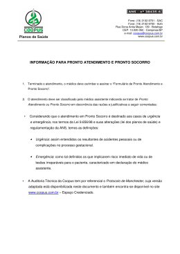 informa&ccedil;&atilde;o para pronto atendimento e pronto socorro