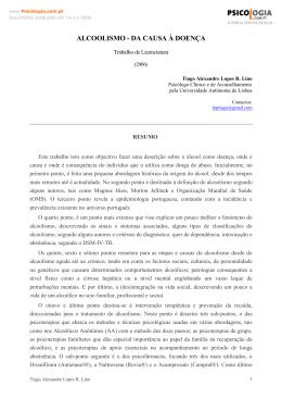 ALCOOLISMO - DA CAUSA &Agrave; DOEN&Ccedil;A