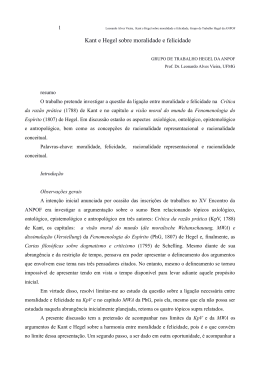 Kant e Hegel sobre moralidade e felicidade