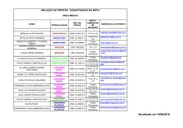 RELAÇÃO DE PERITOS CADASTRADOS NA DIPEJ