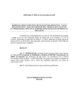 Especialização em Mídias na Educação - Edital 172/2015