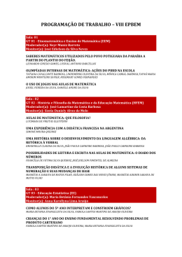 PROGRAMA&Ccedil;&Atilde;O DE TRABALHO &ndash; VIII EPBEM