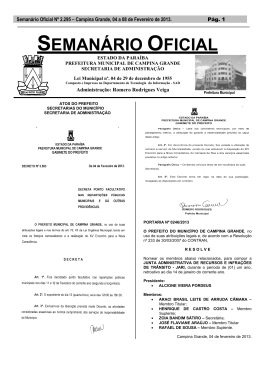Semanário Oficial Nº 2.295 - Prefeitura Municipal de Campina Grande
