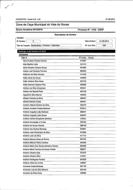 Lista - sedentárias, pombos, galinhola