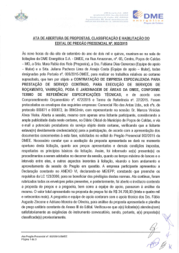Ata de Abertura, Classificação e Habilitação