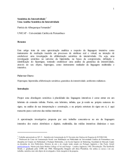 1 Semi&oacute;tica da Interatividade Uma An&aacute;lise Semi&oacute;tica da