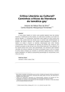 Crítica Literária ou Cultural? - Programa de Pós