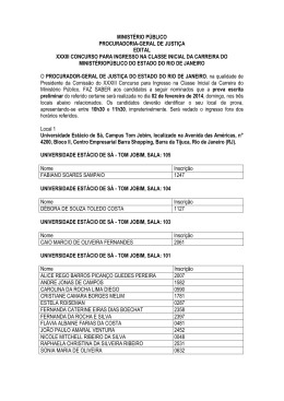 Convocação para a prova preliminar