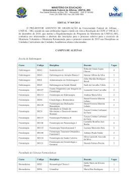 EDITAL N&ordm; 069/2014 O PR&Igrave;-REITOR ADJUNTO DE - Unifal-MG