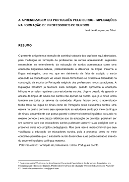 A APRENDIZAGEM DO PORTUGU&Ecirc;S PELO SURDO