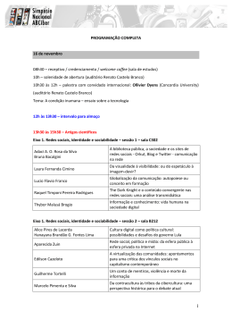 PROGRAMA&Ccedil;&Atilde;O COMPLETA 16 de novembro 08h30 &ndash; receptivo
