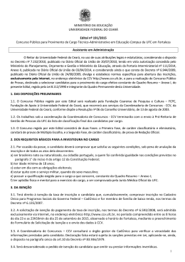 Edital 191/2015 - CCV - Universidade Federal do Cear&aacute;