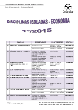 Resultado de Disciplinas Isoladas - Cedeplar