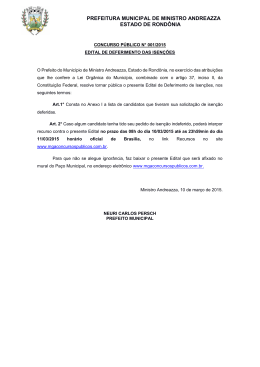 Edital de Deferimento de Isen&ccedil;&otilde;es