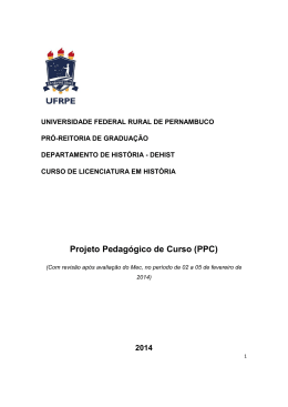 Projeto Pedag&oacute;gico de Curso