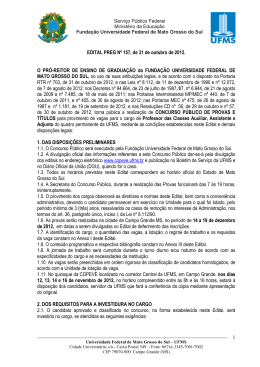 edital 2012 -157- concurso docente - C&acirc;mpus de Navira&iacute;