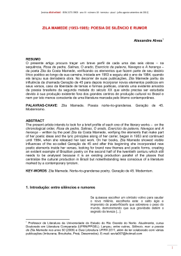 ZILA MAMEDE, entre sil&ecirc;ncios