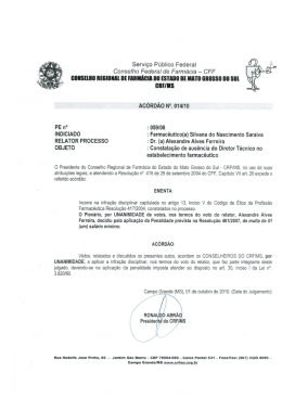 Serviço Público Federal - Conselho Regional de Farmácia de Mato