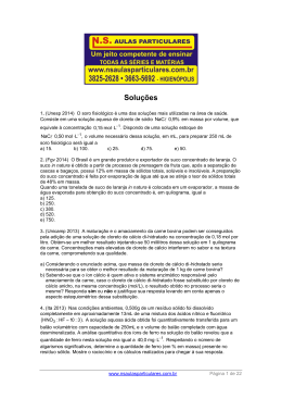 F&iacute;sico &ndash; Qu&iacute;mica &ndash; Solu&ccedil;&otilde;es