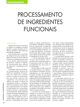 PROCESSAMENTO DE INGREDIENTES FUNCIONAIS