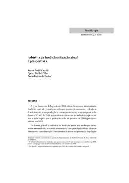 Ind&uacute;stria de fundi&ccedil;&atilde;o: situa&ccedil;&atilde;o atual e perspectivas