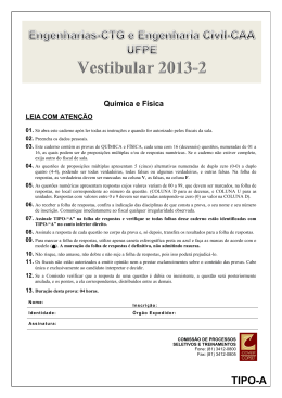 provas do 2&ordm; dia - Tipo A - 2013