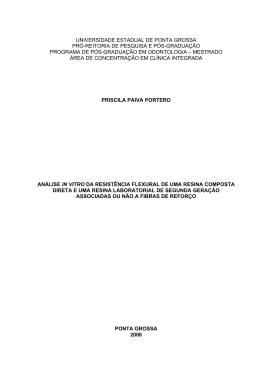 An&aacute;lise "in vitro" da resist&ecirc;ncia flexural de uma resina