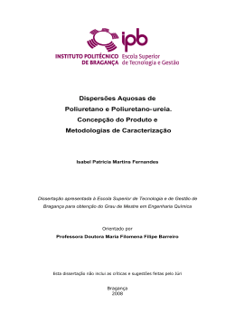 Dispers&otilde;es Aquosas de Poliuretano e Poliuretano