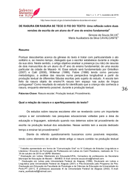de rasura em rasura se tece o fio do texto