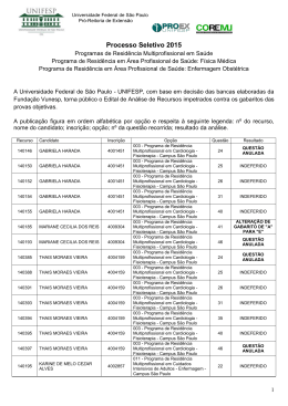 Edital de Resid&ecirc;ncia Multiprofissional - 2012