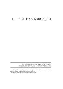 H. DIREITO &Agrave; EDUCA&Ccedil;&Atilde;O