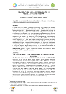 A EaD contribui para a democratiza&ccedil;&atilde;o do acesso &agrave; educa&ccedil;&atilde;o