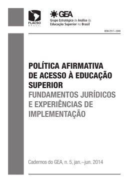 POL&Iacute;TICA AFIRMATIVA DE ACESSO &Agrave; EDUCA&Ccedil;&Atilde;O