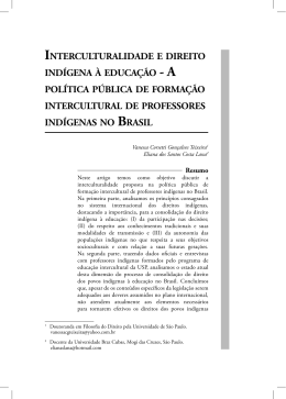 interculturalidade e direito ind&iacute;gena &agrave; educa&ccedil;&atilde;o pol&iacute;tica p&uacute;blica de
