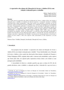 A expectativa dos alunos da Educa&ccedil;&atilde;o de Jovens e Adultos (EJA