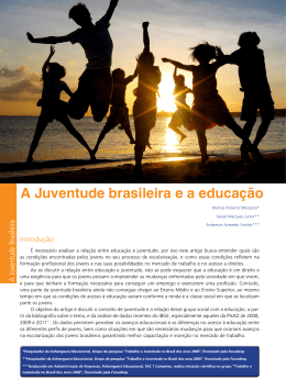 A Juventude brasileira e a educa&ccedil;&atilde;o