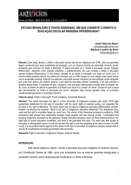 em que consiste o direito &agrave; educa&ccedil;&atilde;o escolar ind&iacute;gena