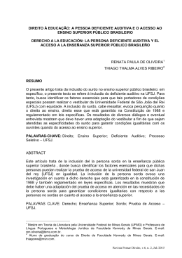 direito &agrave; educa&ccedil;&atilde;o: a pessoa deficiente auditiva e o acesso ao