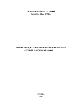 GARCIA, R. N. Direito a Educa&ccedil;&atilde;o e Oportunidades Educacionais