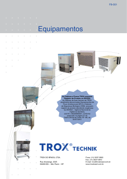 Cabinas de Fluxo Laminar F8-001 Technical Leaflet 1,6 MB