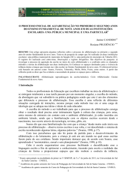 1 o processo inicial de alfabetiza&ccedil;&atilde;o no primeiro e segundo