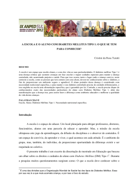a escola e o aluno com diabetes mellitus tipo 1