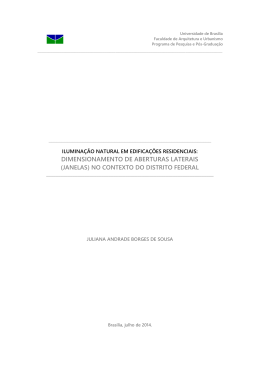 DIMENSIONAMENTO DE ABERTURAS LATERAIS
