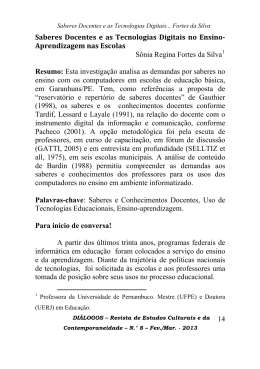 Saberes Docentes e as Tecnologias Digitais no