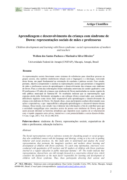 Aprendizagem e desenvolvimento da crian&ccedil;a com s&iacute;ndrome de