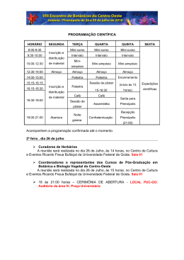 Veja a programa&ccedil;&atilde;o completa