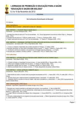Programas das I Jornadas PES