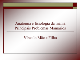 Anatomia e fisiologia da mama Principais Problemas Mamários