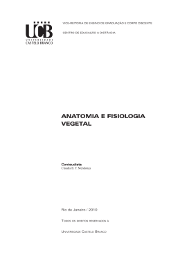 ANATOMIA E FISIOLOGIA VEGETAL