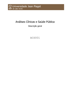 An&aacute;lises Cl&iacute;nicas e Sa&uacute;de P&uacute;blica ACS001